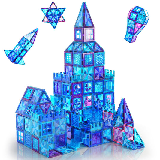 Magnetic Tiles, 116PCS Magnet Building Blocks, 3D Diamond Magnetic Blocks, Construction Stem Toys for Kids, Educational Toys for Boys Girls Ages 3 4 5 6 7 8 (116 PCS)