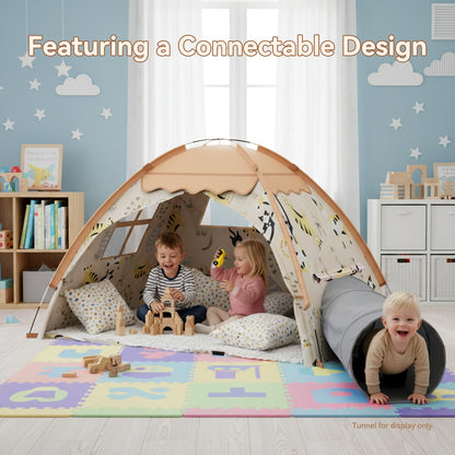 Kids Play Tent, Indoor Cat Theme Teepee House, Extra Large 70" x 45" x 43" Portable Foldable Playhouse,Kids Toys Playhouse for Boys & Girls, Gift for Birthday Christmas