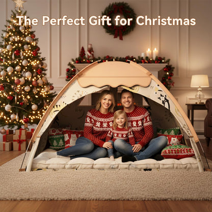 Kids Play Tent, Indoor Cat Theme Teepee House, Extra Large 70" x 45" x 43" Portable Foldable Playhouse,Kids Toys Playhouse for Boys & Girls, Gift for Birthday Christmas
